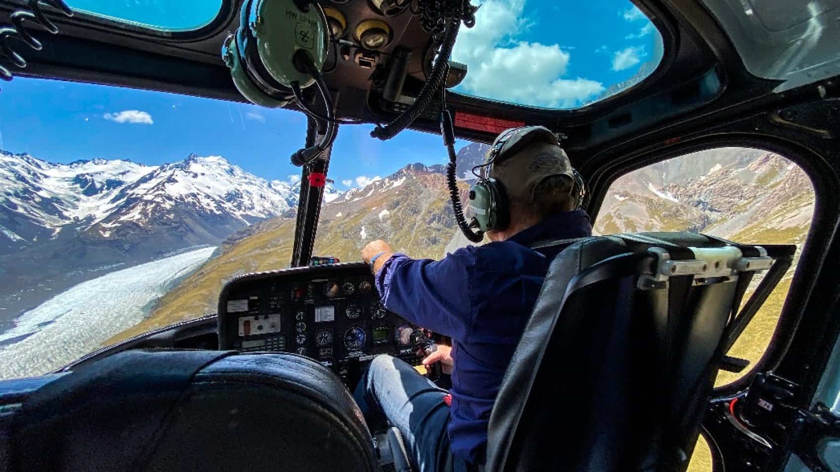Helicopter flight over Mount Cook National Park